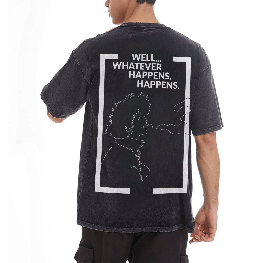 Cowboy Bebop Whatever Happens Vintage Oversized T-Shirt