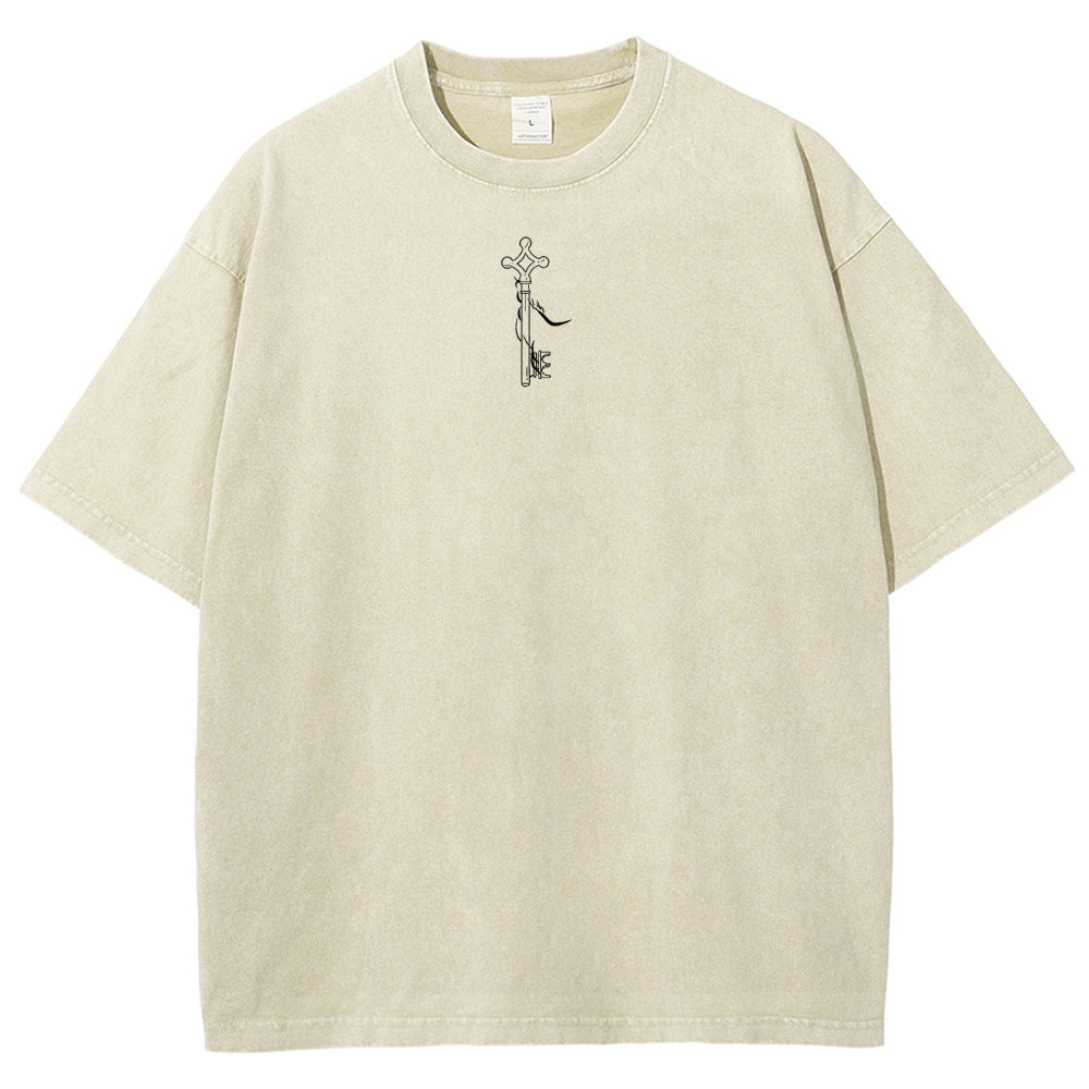 Attack on Titan Eren Yeager Oversize Washed T-Shirt 2504008704