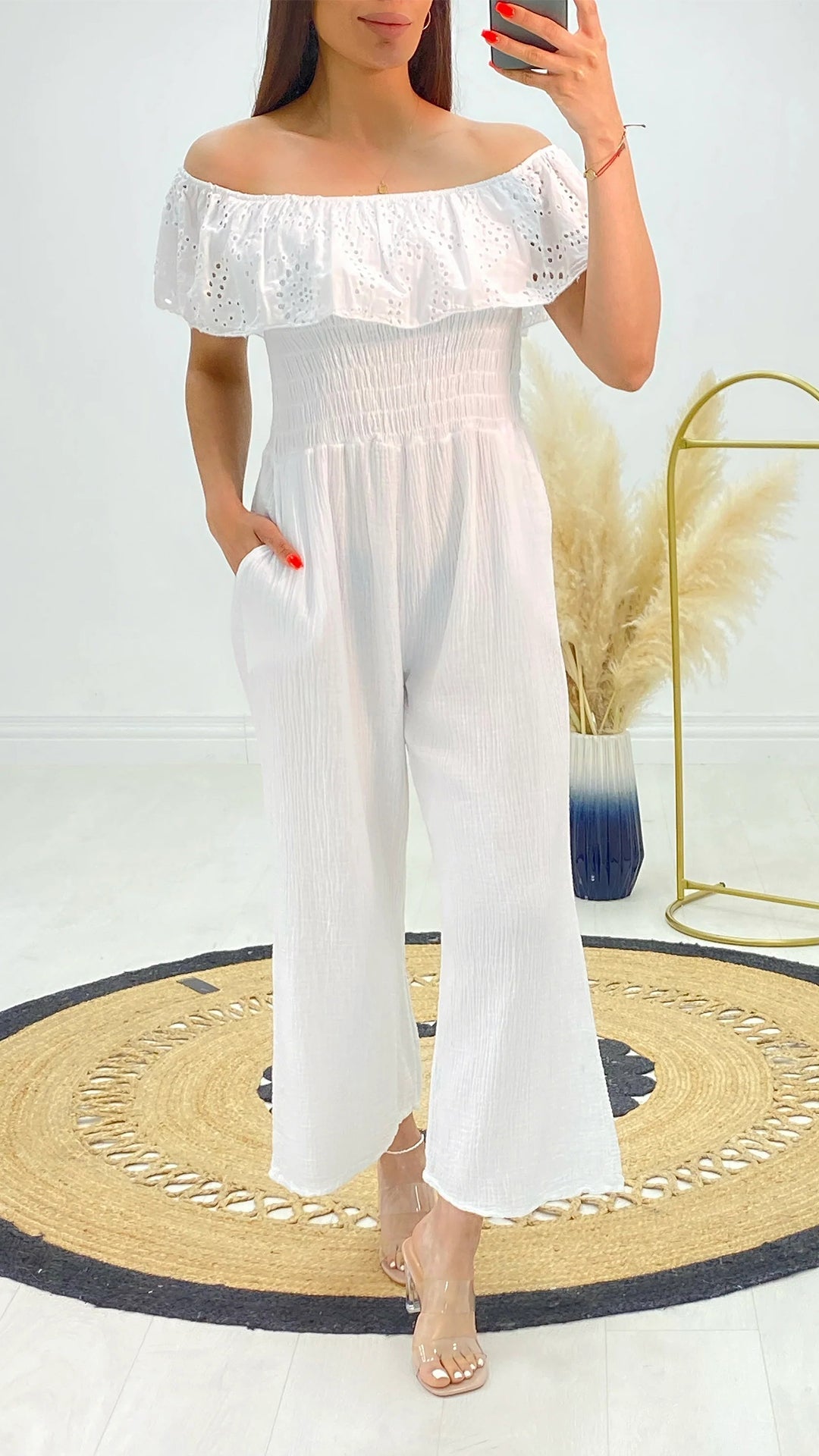 One-shoulder Cutout Casual Jumpsuit