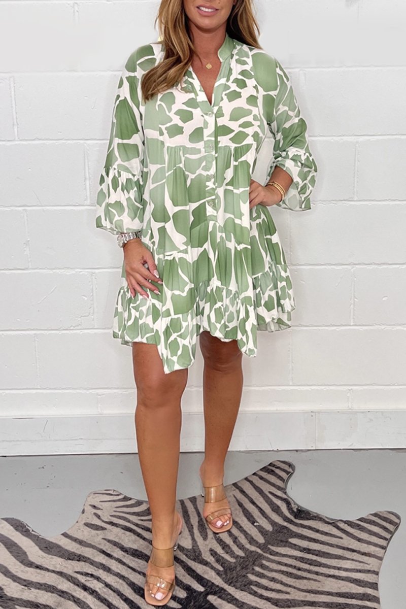 Watercolor sfumato print dress