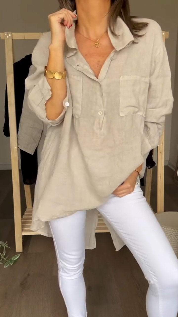 Casual Cotton and Linen Long Top