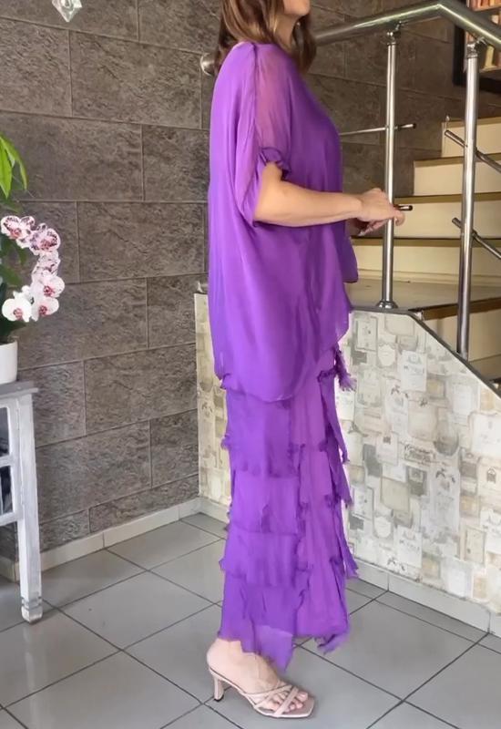 Casual Round Neck Patchwork Dress