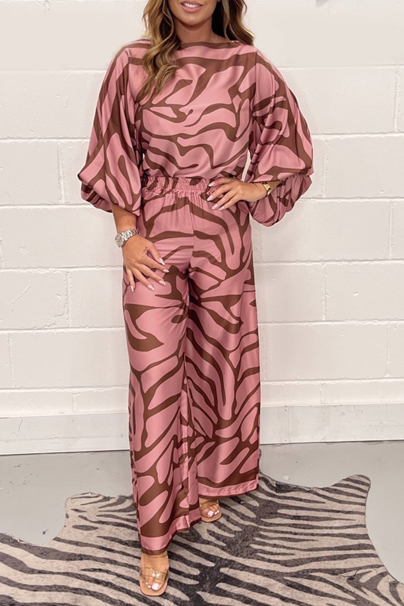 Satin print suit