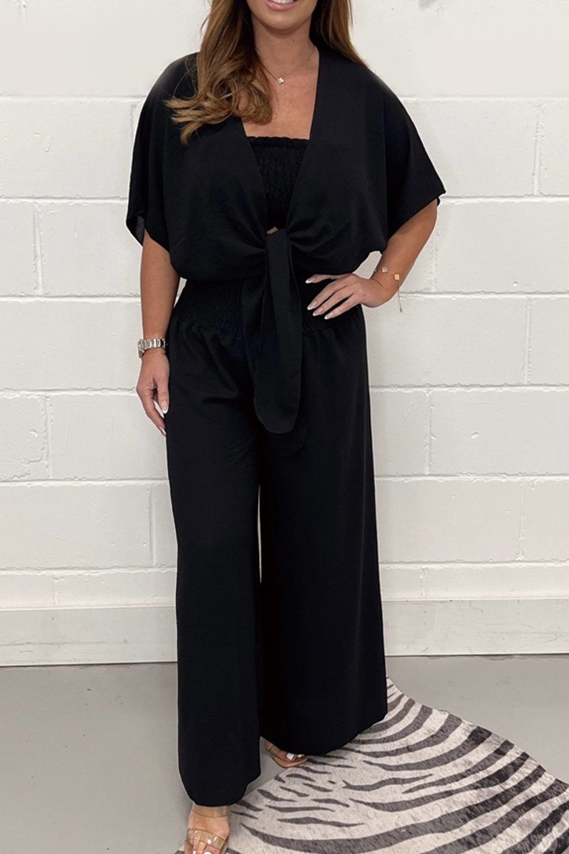 Casual solid color three-piece suit