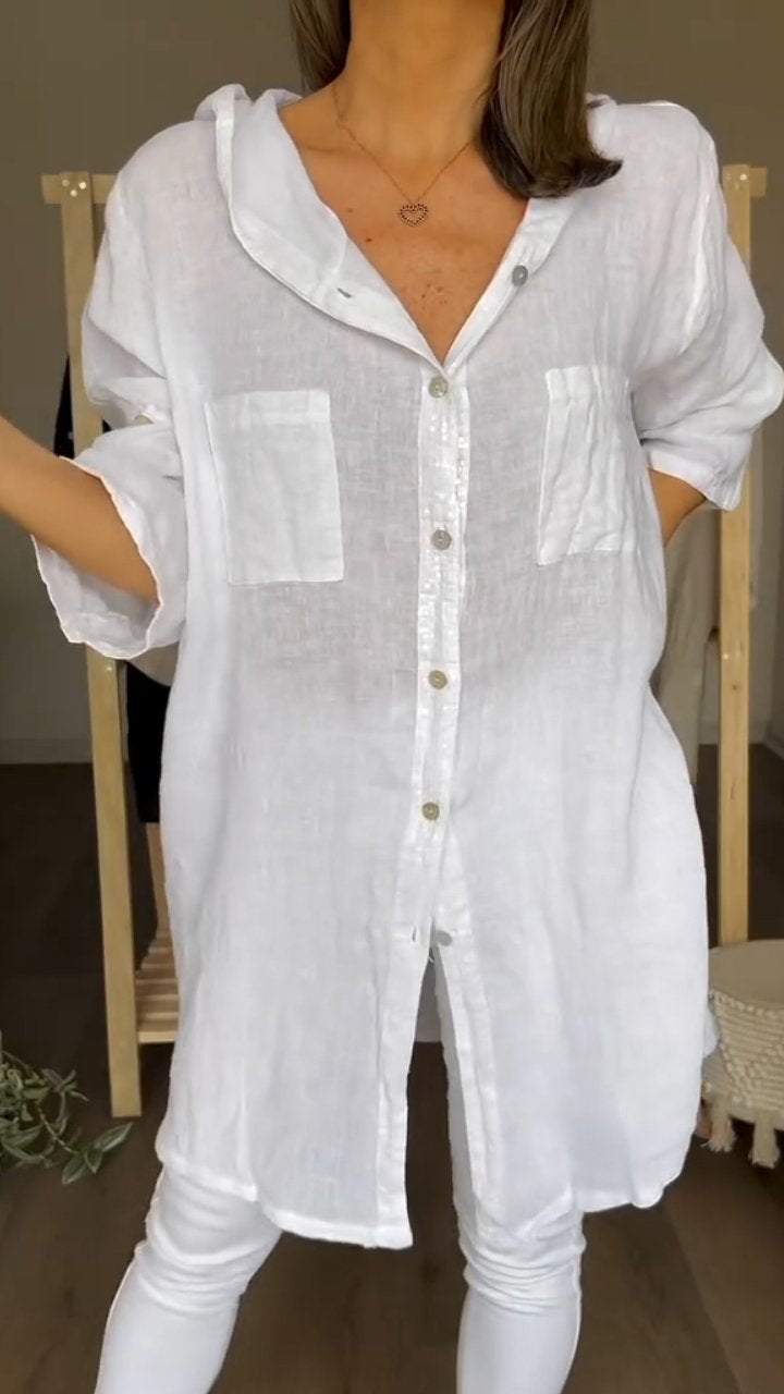 Casual Cotton and Linen Long Top