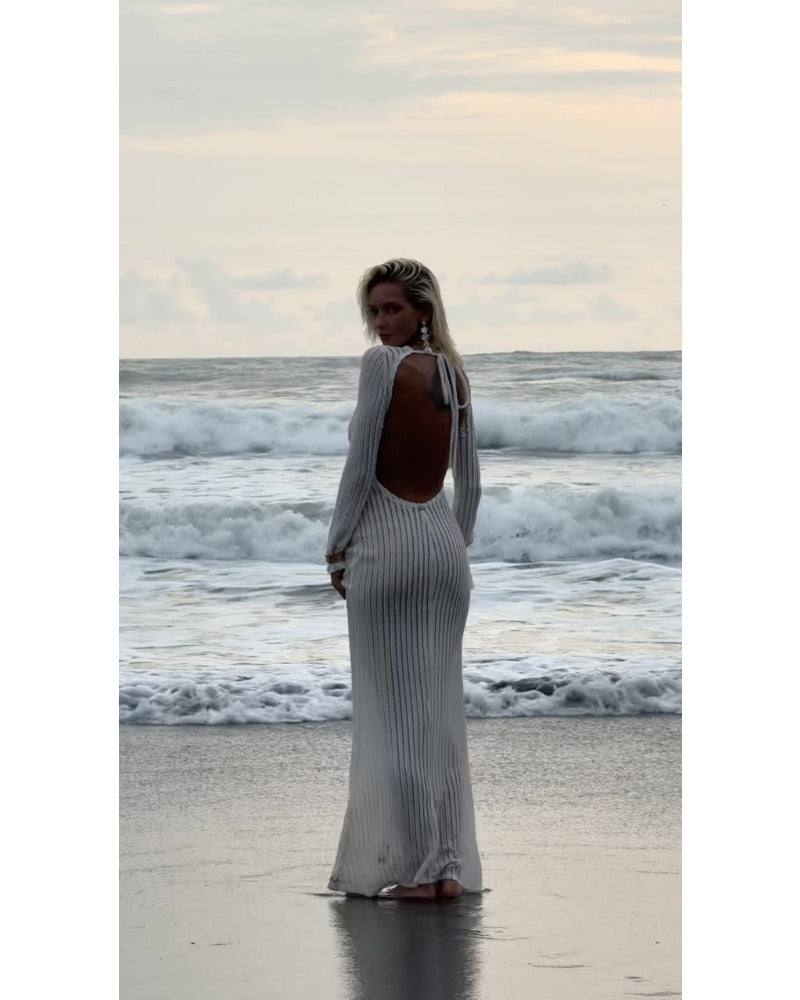 2024ss sexy backless beach dress