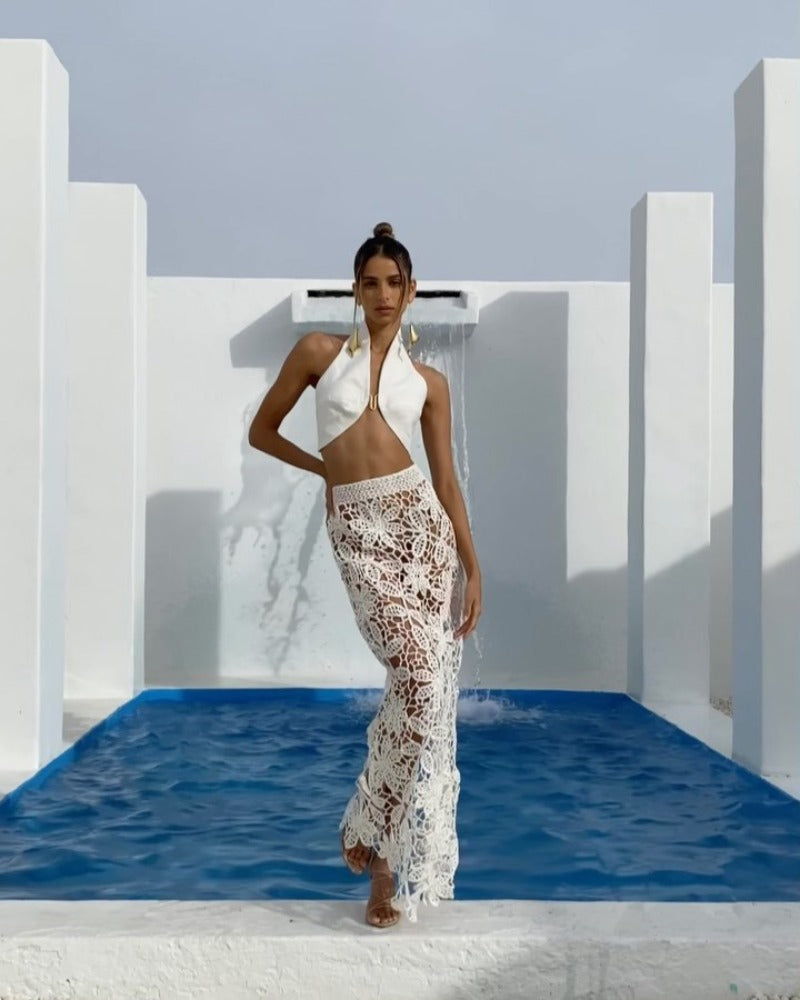 2024ss sexy lace print irregular suit dress