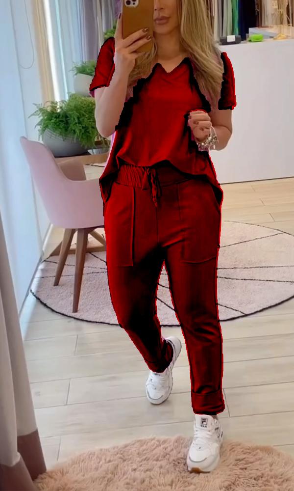 Casual loose pants two -piece suit