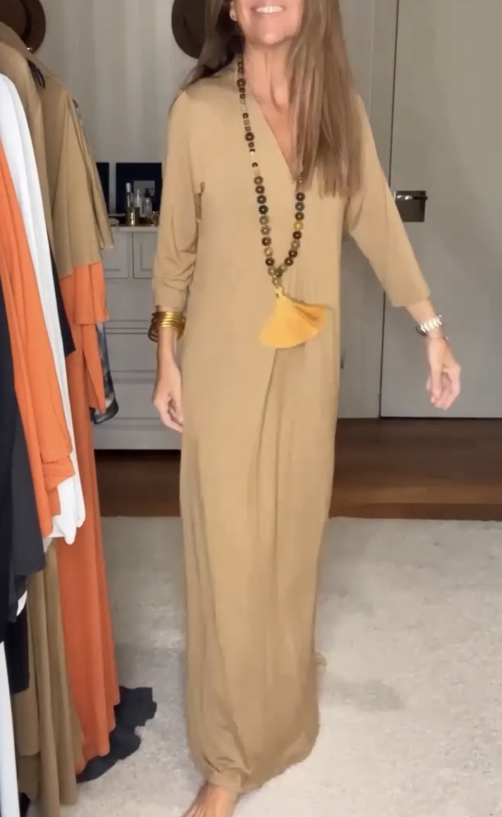 Women's Casual Solid Color V-neck Comfortable Dress