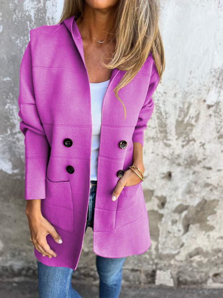 Hooded Casual Button-up Cardigan
