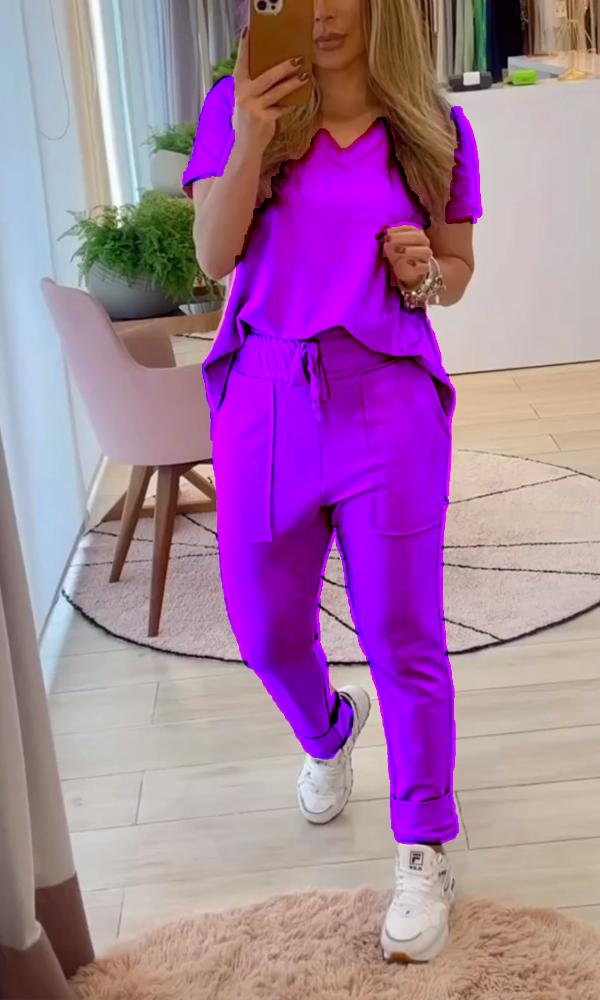 Casual loose pants two -piece suit