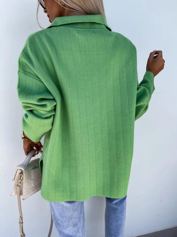 Lapel Long Sleeve Pit Top