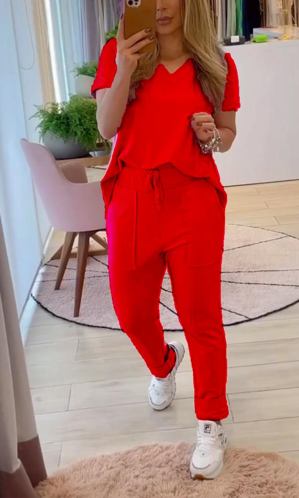 Casual loose pants two -piece suit