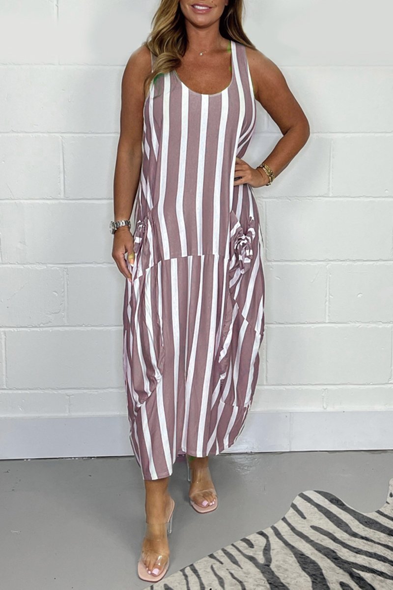 Women's Striped Sleeveless Dress