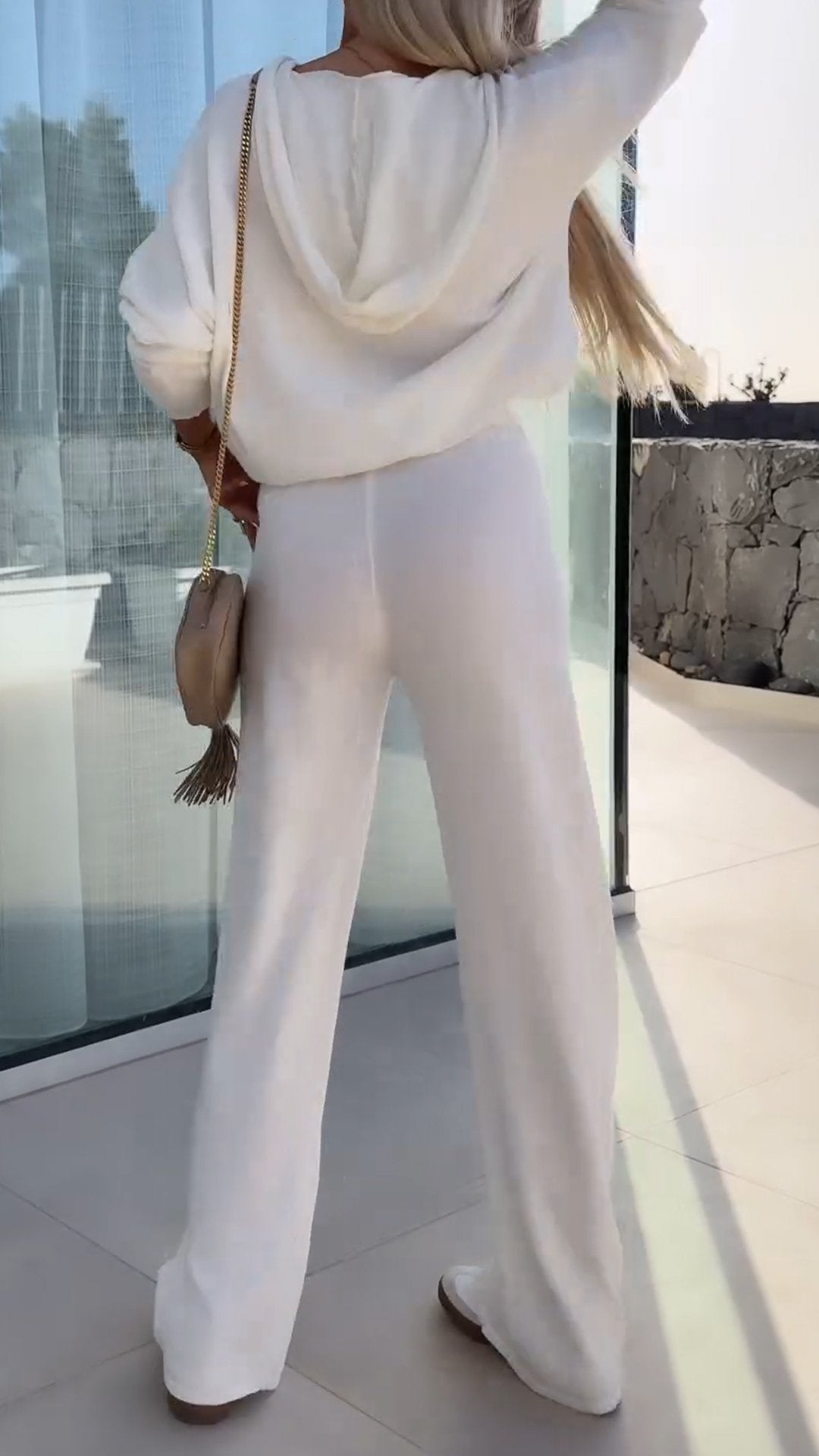 Hooded Casual Long-sleeved Two-piece Set