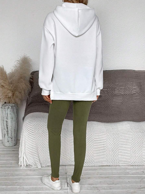 Women's Fashion Letter Print Hoodie and Lined Leggings Set