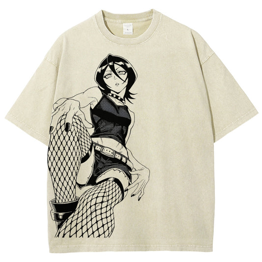 Bleach Vintage Rukia Kuchiki Unisex Fit Washed T-Shirt 2504003161