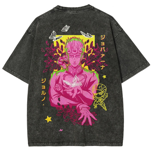 JoJo's Bizarre Adventure Floral JoJo Oversized Vintage Shirt