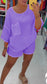 Casual Cotton and Linen Crew Neck Shorts Two-piece Suit