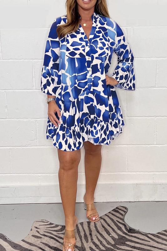 Watercolor sfumato print dress