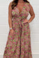 V-neck cashew flower jumpsuit