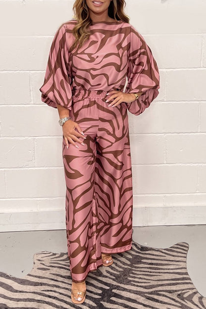 Satin print suit