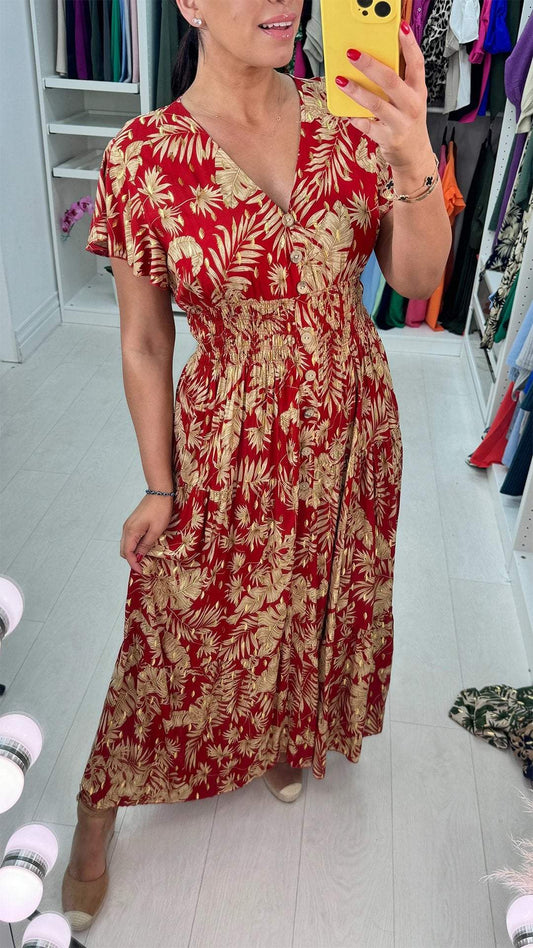 V-neck Casual Printed Dress