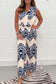 V-neck printed suit