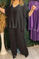 Satin V-neck suit