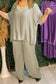 Satin V-neck suit