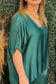 Satin V-neck suit