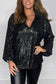 V-neck sequin top