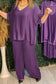 Satin V-neck suit
