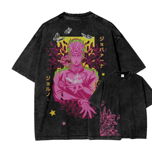 JoJo's Bizarre Adventure Floral JoJo Oversized Vintage Shirt