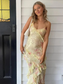 2024ss sexy halter peplum beach dress