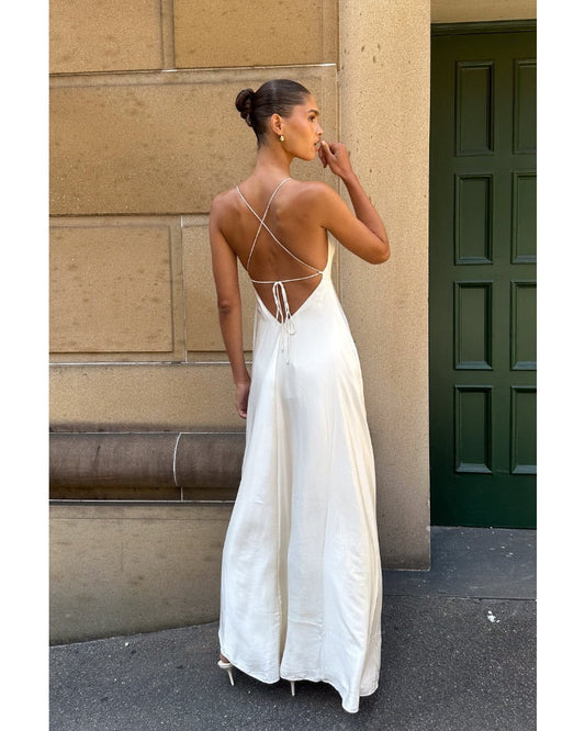 2024ss sexy halter deep V loose dress