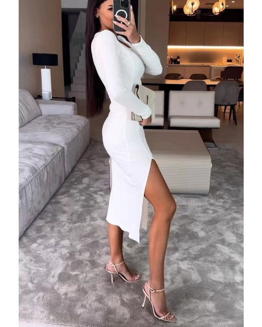 2024ss sexy solid color split dress