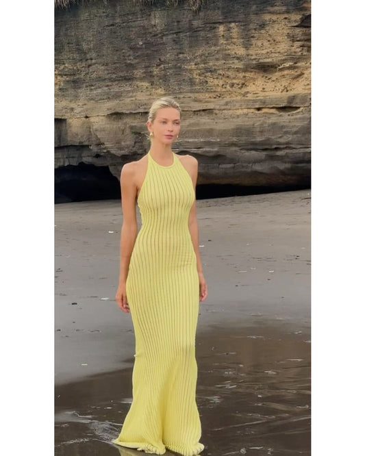 2024ss sexy knit slim-fit floor-length dress