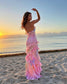 2024ss sexy halter peplum beach dress