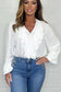Cotton and linen V-neck casual top