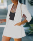 Women's Fashion Collar Open Front Blazer & Shorts Without Cami Top