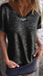 Hot Stamping Round Neck Short-sleeved V Neck T-shirt