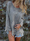 Round Neck Top with Cutout Hem