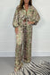 Satin print suit