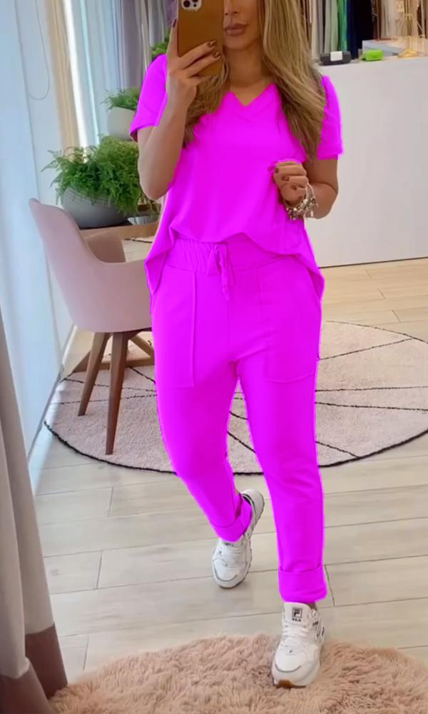 Casual loose pants two -piece suit