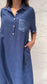 Half Lapel Loose Long Dress