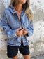 Denim Hooded Long Sleeve Jacket
