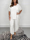 Round Neck Cotton and Linen Casual Suit
