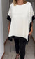 Contrast color patchwork casual top