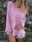 Round Neck Top with Cutout Hem
